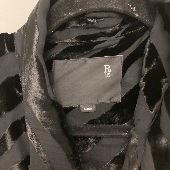 R13 Womens Oversized drop neck tuxedo Shirt. Size small - Picture 5 of 6